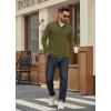 imageCOOFANDY Mens Quarter Zip Pullover Sweatshirt Mock Neck Quilted Sweatshirt Lightweight Casual Long Sleeve Polo ShirtArmy Green