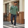 imageCOOFANDY Mens Quarter Zip Pullover Sweatshirt Mock Neck Quilted Sweatshirt Lightweight Casual Long Sleeve Polo ShirtDark Green