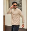 imageCOOFANDY Mens Quarter Zip Pullover Sweatshirt Mock Neck Quilted Sweatshirt Lightweight Casual Long Sleeve Polo ShirtLight Khaki