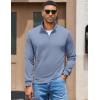 imageCOOFANDY Mens Quarter Zip Pullover Sweatshirt Mock Neck Quilted Sweatshirt Lightweight Casual Long Sleeve Polo ShirtSky Blue