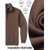 imageCOOFANDY Mens Quarter Zip Pullover Sweatshirts Lightweight Long Sleeve Mock Neck Sweater PoloBrown