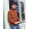 imageCOOFANDY Mens Quarter Zip Pullover Sweatshirts Lightweight Long Sleeve Mock Neck Sweater PoloCaramel
