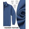 imageCOOFANDY Mens Quarter Zip Pullover Sweatshirts Lightweight Long Sleeve Mock Neck Sweater PoloSlate Blue