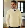 imageCOOFANDY Mens Quarter Zip Sweaters Slim Fit Lightweight Knitted Mock Neck Pullover Casual Polo SweatersBeige