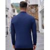 imageCOOFANDY Mens Quarter Zip Sweaters Slim Fit Lightweight Knitted Mock Neck Pullover Casual Polo SweatersDark Blue