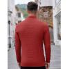 imageCOOFANDY Mens Quarter Zip Sweaters Slim Fit Lightweight Knitted Mock Neck Pullover Casual Polo SweatersDeep Red