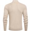 imageCOOFANDY Mens Quarter Zip Sweaters Slim Fit Mock Neck Pullover Sweaters Lightweight Knitted Polo SweaterBeige