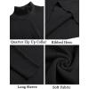 imageCOOFANDY Mens Quarter Zip Sweaters Slim Fit Mock Neck Pullover Sweaters Lightweight Knitted Polo SweaterBlack