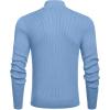 imageCOOFANDY Mens Quarter Zip Sweaters Slim Fit Mock Neck Pullover Sweaters Lightweight Knitted Polo SweaterBlue