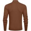 imageCOOFANDY Mens Quarter Zip Sweaters Slim Fit Mock Neck Pullover Sweaters Lightweight Knitted Polo SweaterBrown