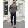 imageCOOFANDY Mens Quarter Zip Sweaters Slim Fit Mock Neck Pullover Sweaters Lightweight Knitted Polo SweaterDark Grey