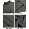 imageCOOFANDY Mens Quarter Zip Sweaters Slim Fit Mock Neck Pullover Sweaters Lightweight Knitted Polo SweaterDark Grey