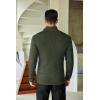 imageCOOFANDY Mens Quarter Zip Sweaters Slim Fit Mock Neck Pullover Sweaters Lightweight Knitted Polo SweaterDeep Green