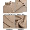 imageCOOFANDY Mens Quarter Zip Sweaters Slim Fit Mock Neck Pullover Sweaters Lightweight Knitted Polo SweaterKhaki
