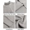 imageCOOFANDY Mens Quarter Zip Sweaters Slim Fit Mock Neck Pullover Sweaters Lightweight Knitted Polo SweaterLight Grey