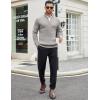 imageCOOFANDY Mens Quarter Zip Sweaters Slim Fit Mock Neck Pullover Sweaters Lightweight Knitted Polo SweaterLight Grey