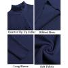 imageCOOFANDY Mens Quarter Zip Sweaters Slim Fit Mock Neck Pullover Sweaters Lightweight Knitted Polo SweaterNavy Blue