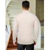 imageCOOFANDY Mens Quarter Zip Sweaters Slim Fit Mock Neck Pullover Sweaters Lightweight Knitted Polo SweaterOffwhite