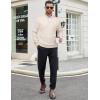 imageCOOFANDY Mens Quarter Zip Sweaters Slim Fit Mock Neck Pullover Sweaters Lightweight Knitted Polo SweaterOffwhite