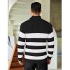imageCOOFANDY Mens Quarter Zip Sweaters Slim Fit Mock Neck Pullover Sweaters Lightweight Knitted Polo SweaterStripe Black  White