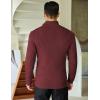 imageCOOFANDY Mens Quarter Zip Sweaters Slim Fit Mock Neck Pullover Sweaters Lightweight Knitted Polo SweaterWine Red