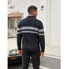 imageCOOFANDY Mens Shawl Collar Cardigan Sweater Slim Fit Cable Knit Button up Sweater with PocketsStripesdark Gray on Black