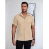 imageCOOFANDY Mens Short Sleeve Button Down Shirt Lightweight Wrinkle Free Untucked Dress ShirtsLight Coffee