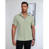 imageCOOFANDY Mens Short Sleeve Button Down Shirt Lightweight Wrinkle Free Untucked Dress ShirtsLight Green