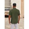 imageCOOFANDY Mens Short Sleeve Button Down Shirts Casual Dress Shirt Untucked Shirts with PocketArmy Green