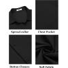 imageCOOFANDY Mens Short Sleeve Button Down Shirts Casual Dress Shirt Untucked Shirts with PocketBlack