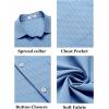 imageCOOFANDY Mens Short Sleeve Button Down Shirts Casual Dress Shirt Untucked Shirts with PocketBlue Patterned