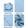imageCOOFANDY Mens Short Sleeve Button Down Shirts Casual Dress Shirt Untucked Shirts with PocketClear Blue