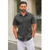 imageCOOFANDY Mens Short Sleeve Button Down Shirts Casual Dress Shirt Untucked Shirts with PocketDark Grey