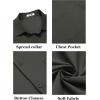 imageCOOFANDY Mens Short Sleeve Button Down Shirts Casual Dress Shirt Untucked Shirts with PocketDark Grey