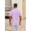 imageCOOFANDY Mens Short Sleeve Button Down Shirts Casual Dress Shirt Untucked Shirts with PocketLavender