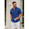 imageCOOFANDY Mens Short Sleeve Button Down Shirts Casual Dress Shirt Untucked Shirts with PocketOcean Blue