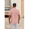 imageCOOFANDY Mens Short Sleeve Button Down Shirts Casual Dress Shirt Untucked Shirts with PocketPink