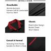 imageCOOFANDY Mens Short Sleeve Button Down Shirts Casual Wrinkle Free Dress Shirt Plaid Collar Summer ShirtsBlackred