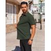 imageCOOFANDY Mens Short Sleeve Button Down Shirts Wrinkle Free Dress Shirts Casual Polka Dot Print Shirt with PocketDark Army Green