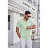 imageCOOFANDY Mens Short Sleeve Button Down Shirts Wrinkle Free Dress Shirts Casual Polka Dot Print Shirt with PocketLight Green