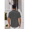 imageCOOFANDY Mens Short Sleeve Casual Button Down Shirts Summer Untucked Dress Shirts Dark Grey