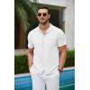 imageCOOFANDY Mens Short Sleeve Knit Shirts Button Down Vintage Polo Casual Beach ShirtsWhite