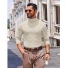 imageCOOFANDY Mens Slim Fit Turtleneck Sweater Long Sleeve Ribbed Turtle Neck Casual Lightweight Basic Pullover SweatersBeige