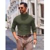 imageCOOFANDY Mens Slim Fit Turtleneck Sweater Long Sleeve Ribbed Turtle Neck Casual Lightweight Basic Pullover SweatersDark Army Green