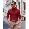 imageCOOFANDY Mens Slim Fit Turtleneck Sweater Long Sleeve Ribbed Turtle Neck Casual Lightweight Basic Pullover SweatersDark Red