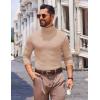 imageCOOFANDY Mens Slim Fit Turtleneck Sweater Long Sleeve Ribbed Turtle Neck Casual Lightweight Basic Pullover SweatersLight Brown