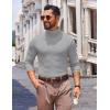 imageCOOFANDY Mens Slim Fit Turtleneck Sweater Long Sleeve Ribbed Turtle Neck Casual Lightweight Basic Pullover SweatersLight Gray