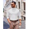 imageCOOFANDY Mens Slim Fit Turtleneck Sweater Long Sleeve Ribbed Turtle Neck Casual Lightweight Basic Pullover SweatersWhite