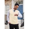 imageCOOFANDY Mens Sweater Vest Cable Knitted V Neck Slim Fit Sleeveless Pullover SweaterBeige