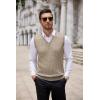 imageCOOFANDY Mens Sweater Vest Cable Knitted V Neck Slim Fit Sleeveless Pullover SweaterBrown